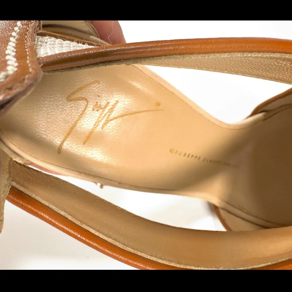 Giuseppe Zanotti Canvas and Leather Heel Sandals - Picture 7 of 14